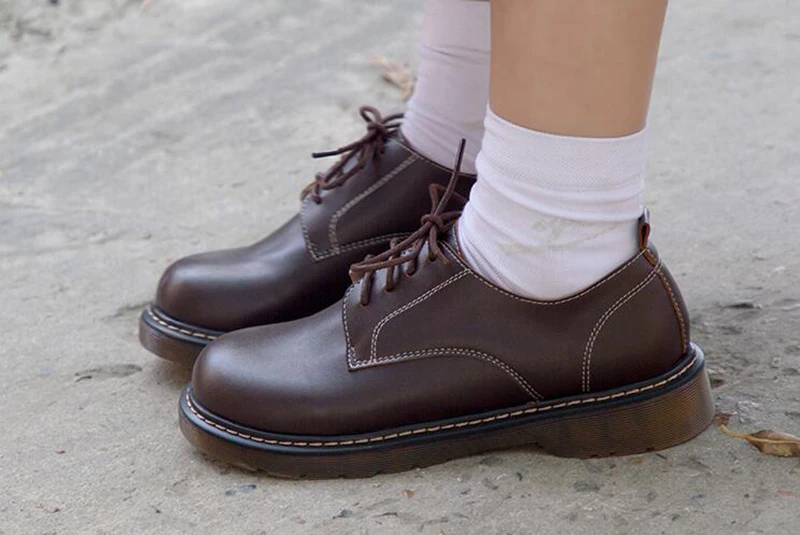 Винтажные женские туфли-оксфорды в китайском британском стиле на шнуровке; цвет коричневый; дизайнерские женские туфли на меху с круглым носком; Цвет Черный; Размеры 35