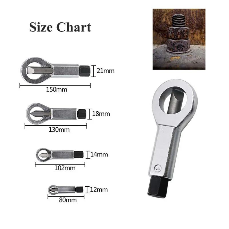 1 шт. сверхмощный коррозионно-стойкий поврежденный гаечный разделитель Съемник ржавый гаечный сплиттер гаечный ключ инструмент для удаления резака стальной гаечный ключ шестигранный