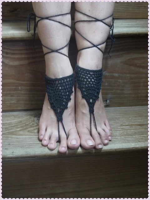 Crochet Barefoot Sandals Nude Shoes Wedding Victorian Sexy Yoga Toe Crochet Barefoot Sandals Nude Shoes Wedding Victorian Sexy Yoga Toe