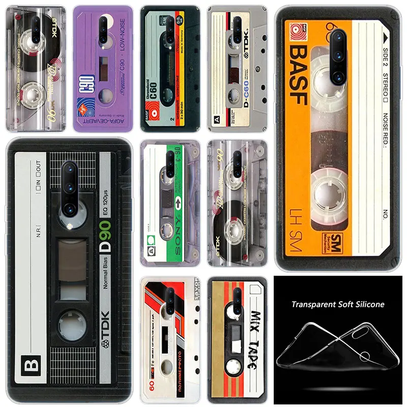 Hot Classical Old Cassette Fashion Transparent Silicone TPU Soft Phone Case for OnePlus 7 Pro 5G 6 6T 5 5T 3 3T Cover Coque | Мобильные