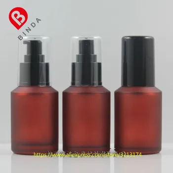 

wholesale 60ml red rose frosted glass bottle with pump/sprayer,for lotion/perfume/essential oil/moisturizer/facial water