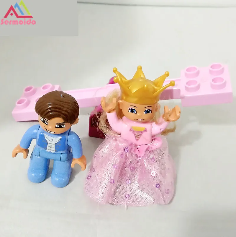 

SERMOIDO Amusement Park Building Blocks toys Swing Ferris Wheel Slide Assemble Brick Toys Compatible with Duplo Brinquedos B302