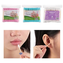 100 шт./упак., женский красочный макияж, ватный тампон, медицинский нос, чистка ушей ватные палочки, бытовые медицинские инструменты