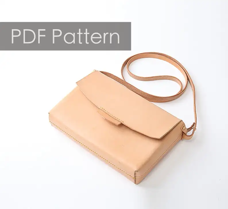 

Leather Clutch Sewing Pattern Leather Template PDF Patterns Leather Women HandBag Shoulder BAG English Version Instruction
