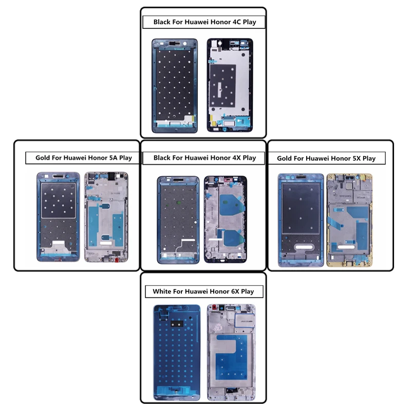 

Mid Middle Frame Replacement For Huawei Honor 4C 4X 5A 5X 6X Play Full Housing Middle Frame Bezel Repair part For Huawei 6X Play