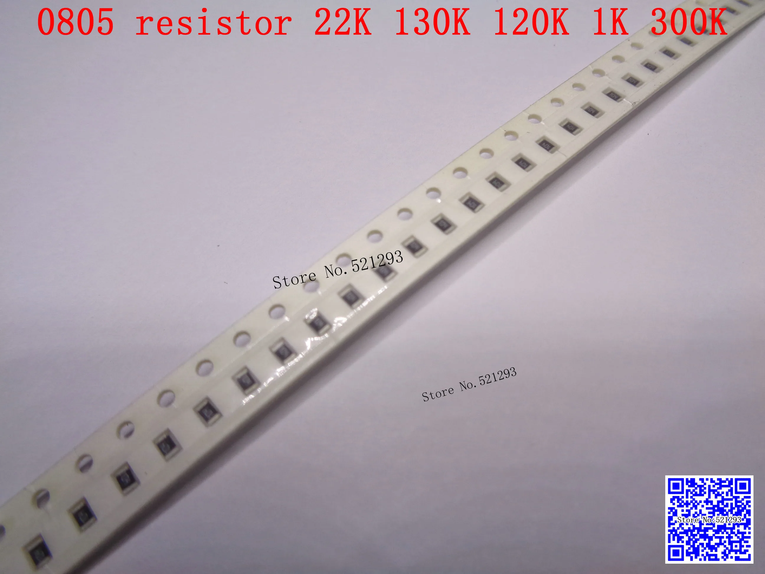 

0805 F SMD resistor 1/8W 22K 130K 120K 1K 300K ohm 1% 2012 Chip resistor 500PCS/LOT
