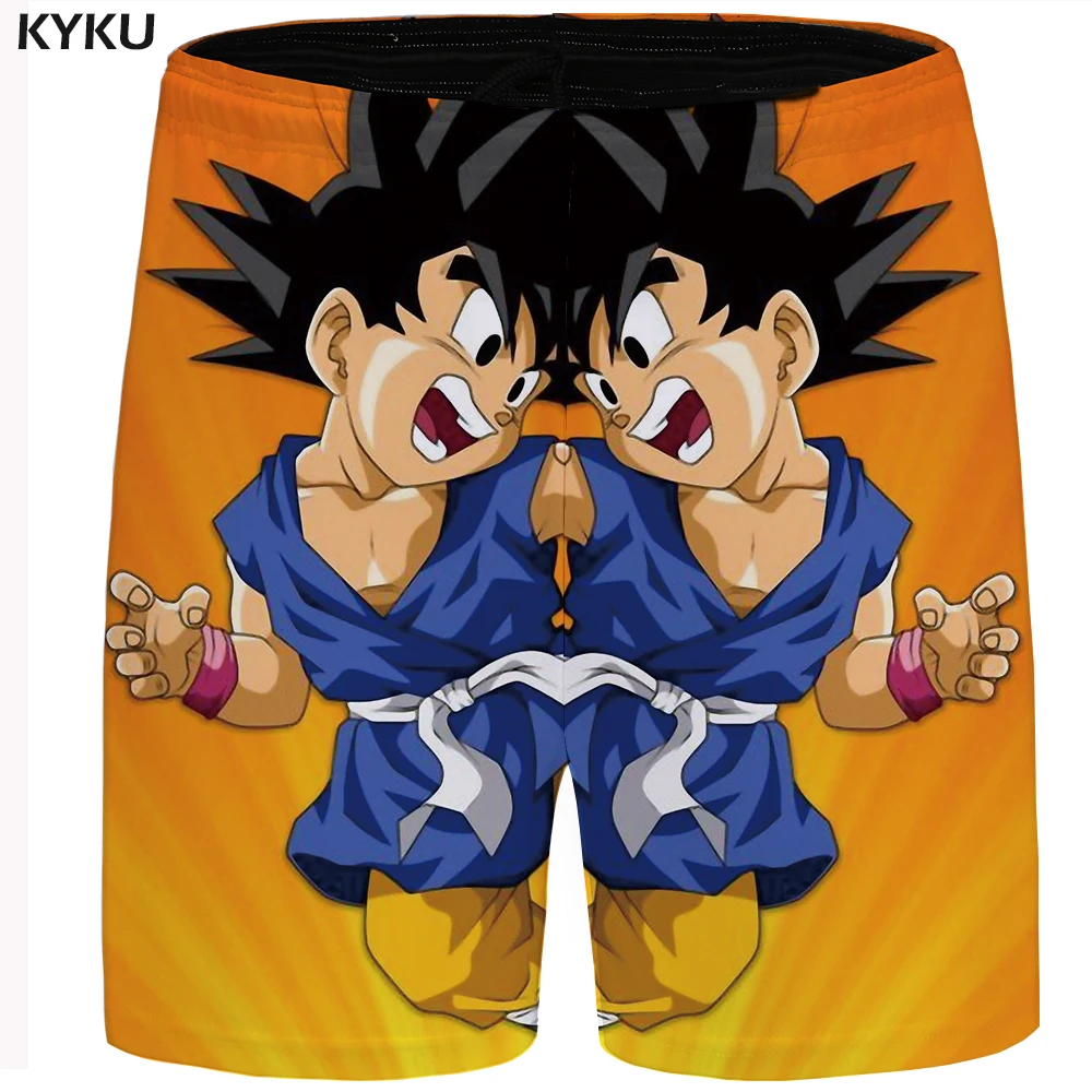 

KYKU Dragon Ball Short Men Funny Casual Shorts Goku 3d Short Hawaii Beach Shorts Cargo Yellow Mens Shorts 2018 Summer Big Size