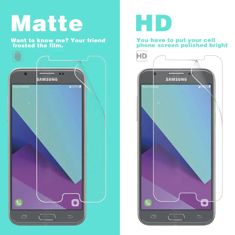 Антибликовая матовая пленка для Samsung Galaxy J3 Emerge J327P 5 в HD прозрачная глянцевая