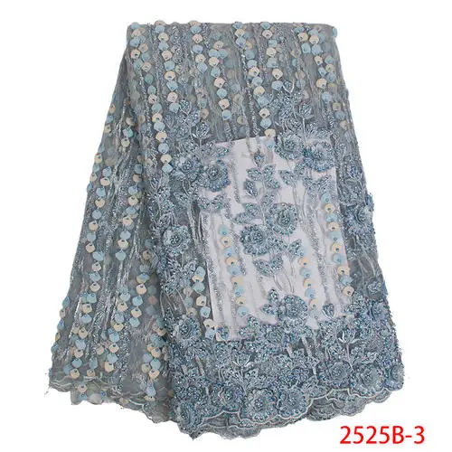 Новая мода африканская кружевная ткань 3D цветок Высокое качество французская Сетка кружевная ткань тюль сетка кружева для платьев KS2525B-1 - Цвет: picture 3