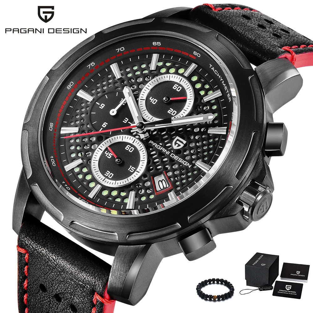 

PAGANI Design Men Watches 2018 Luxury Brand Quartz Watch Men Genuine Leather Band Chrongraph Waterproof Sport Wrist Watch Mens