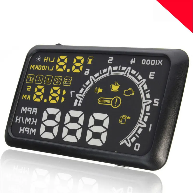 

Universal 5.5 Inch Car HUD Head Up Display OBDII Speed Warning Fuel Consumption Automobile Car Alarm System