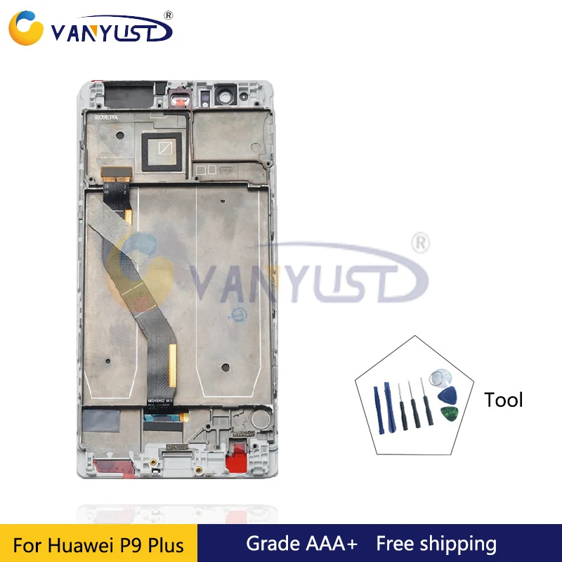 

100% Tested Grade AAA LCD Screen Touch Digitizer Assembly For Huawei P9 Plus with frame Lcd Display Replacement