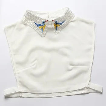 lace detachable beaded white cotton collars fake shirt woman shirt floral embroidered collar choker collars woman decor pearl