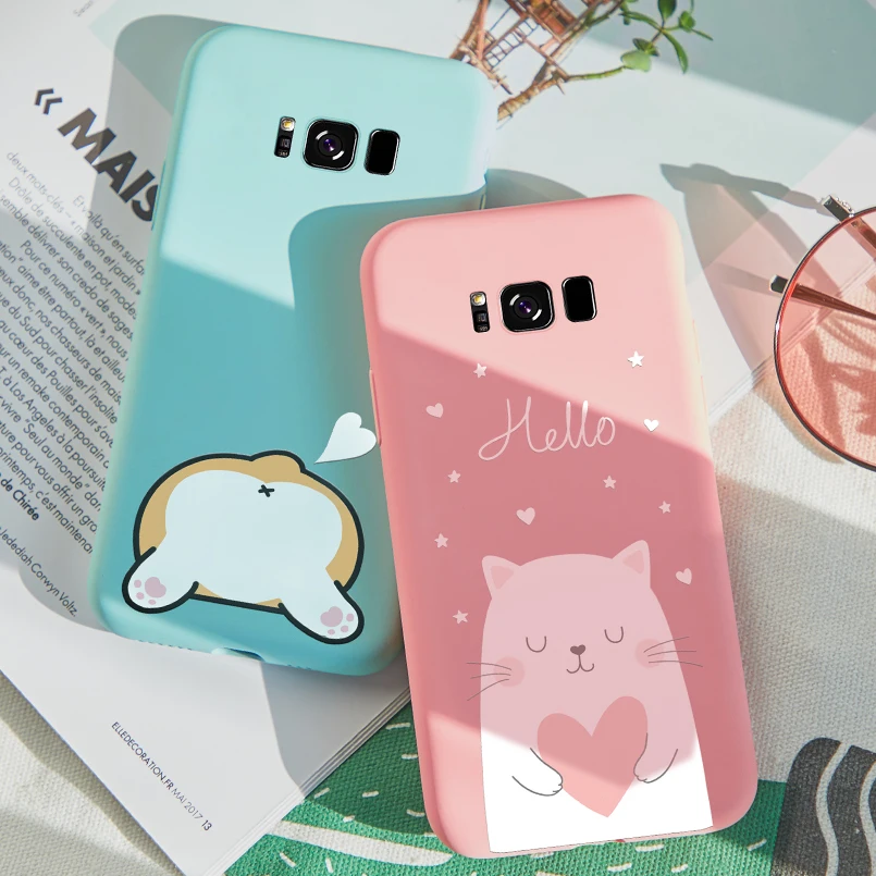 ASINA Cute Cartoon Case For Samsung Galaxy S8 Plus Case Cover 3D Relief Soft Silicone Bumper For Samsung Galaxy S7 Edge S9 Plus