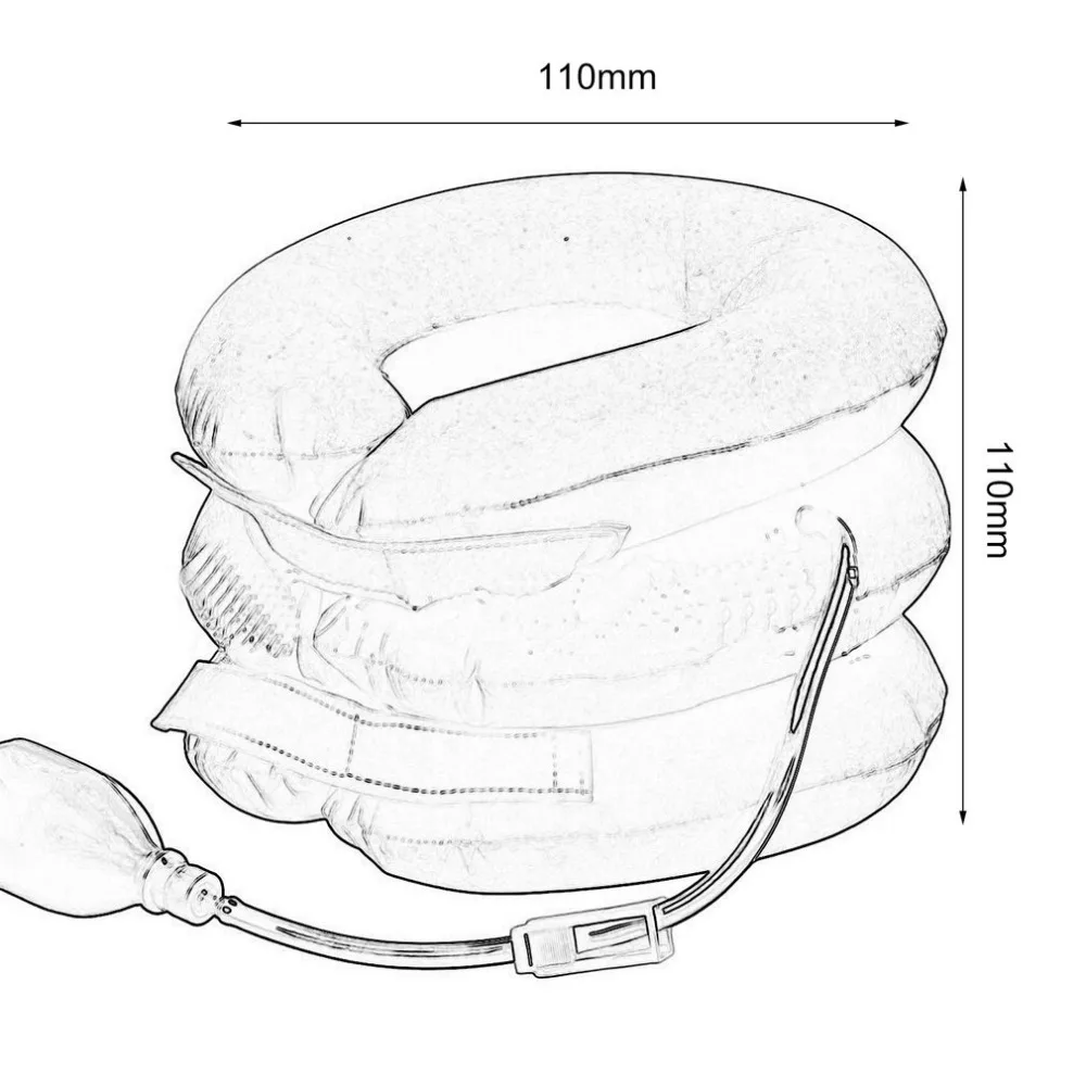 Трёхслойный шейный Тяговый аппарат для Шеи Надувной бархатный шейный защитный Портативный Регулируемый шейный корсет Поддержка здравоохранения