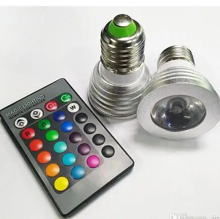 

5W E27 E14 GU10 RGB LED Bulb Light 16 Color RGB Changing lamp spotlight with Remote Controller for home party Improve atmosphere