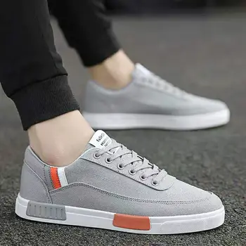 

2019Men's Vulcanize Shoes Lace-up Fashion printed canvas shoes Spring Autumn Flat Black Red Blue Casual Shoes Male Sneakers
