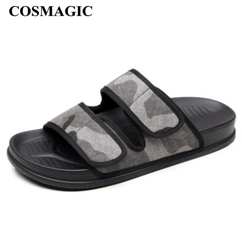 Модные мужские пляжные тапочки COSMAGIC 2020 летняя камуфляжная Нескользящая повседневная обувь на липучке
