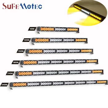 

SufeMotec 90W 150W 240W Single Row Led Light Bar Led Work Light Combo White Amber Fog Lamp for OffRoad Truck SUV 4x4 4WD 12V 24V