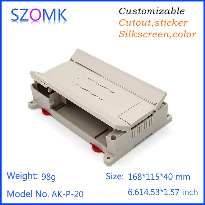 

(10pcs) szomk new abs electrical junction box electronics project box 168*115*40mm din rail enclosure plc plastic enclosure
