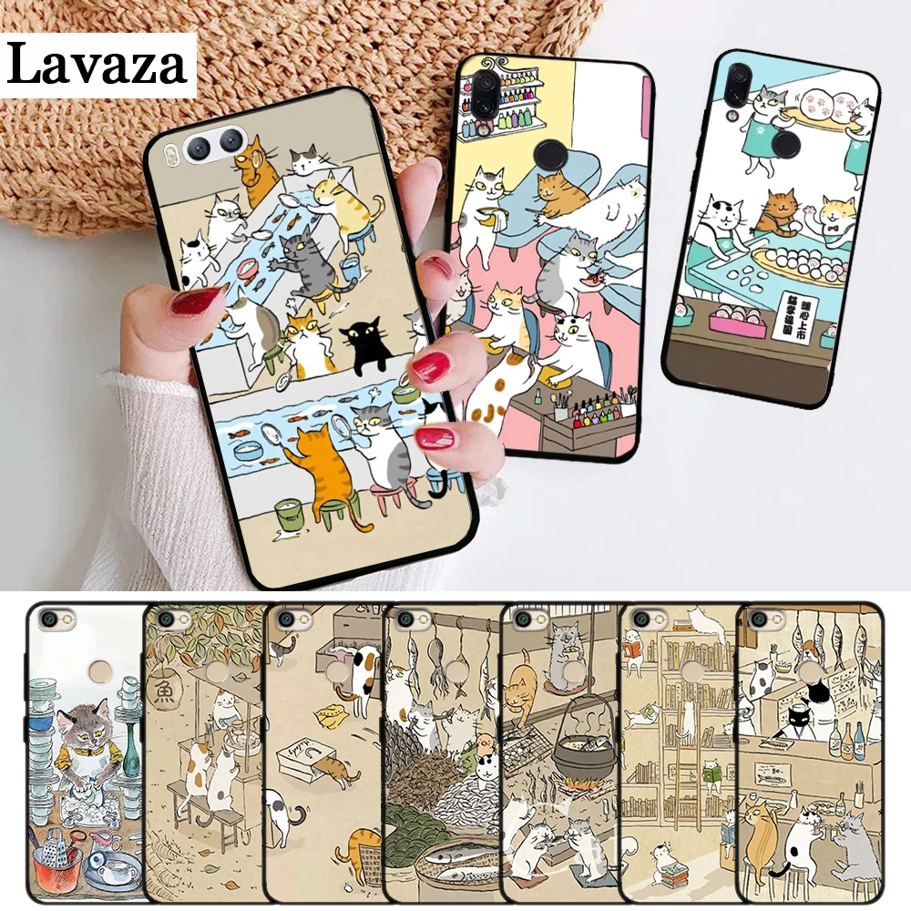 

Lavaza Japanese Cat Drink Pattern Skin Silicone Case for Xiaomi Redmi 4A 4X 5A 5 Plus S2 6 6A 7A K20 Note 4 7 Pro Prime Go