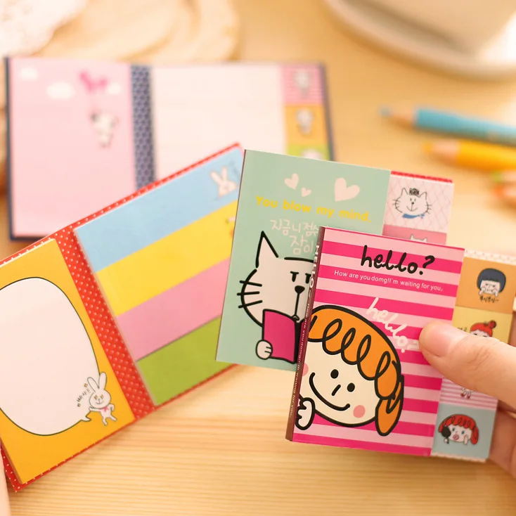 

Cute panda character animal memo pad office and school message sticker paper 4 styles random