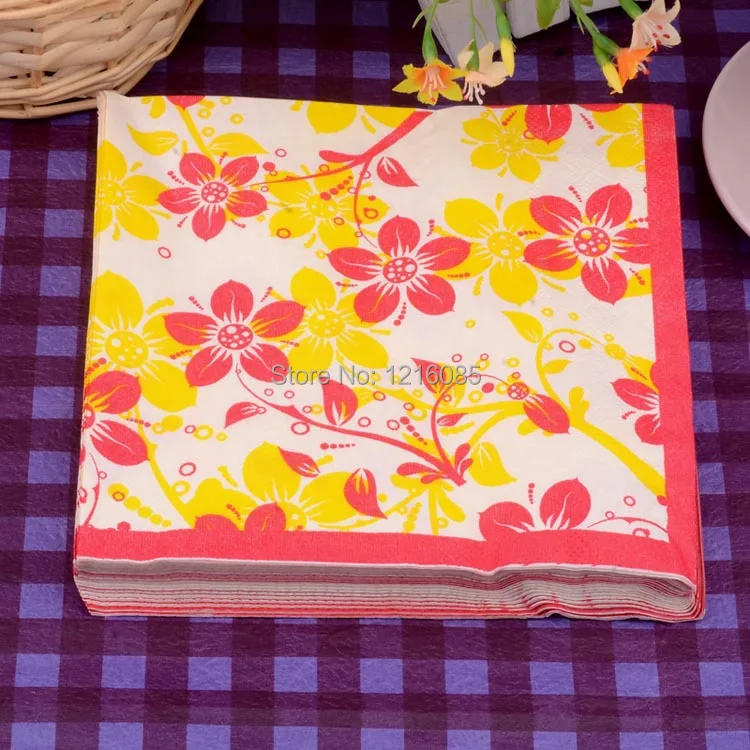 Cheap Cherry Banquet Wood Wedding Napkins Personalized Paper Napkin