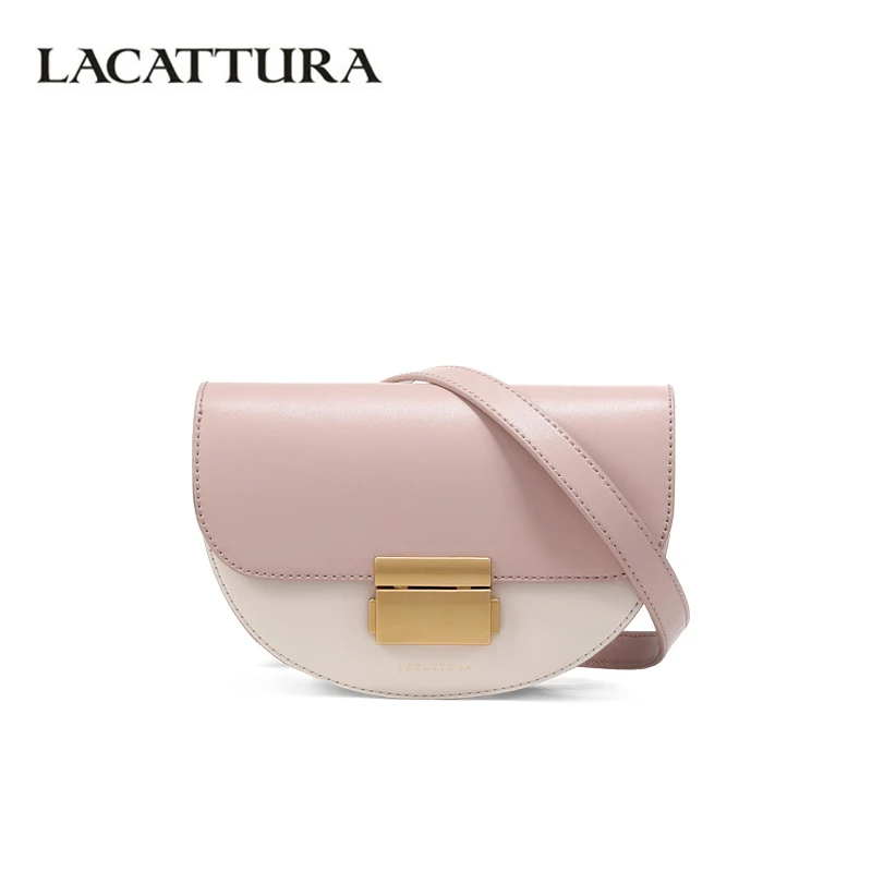 

LACATTURA Women Single Shoulder Handbag Designer Bag 2019 New Summer Fashion Small Waist Semi-Circle Saddle Bags
