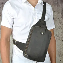 BULLCAPTAIN Для мужчин Crazy Horse кожа груди BagsVintage Креста тела сумка Мужская Слинг Рюкзак Back Pack