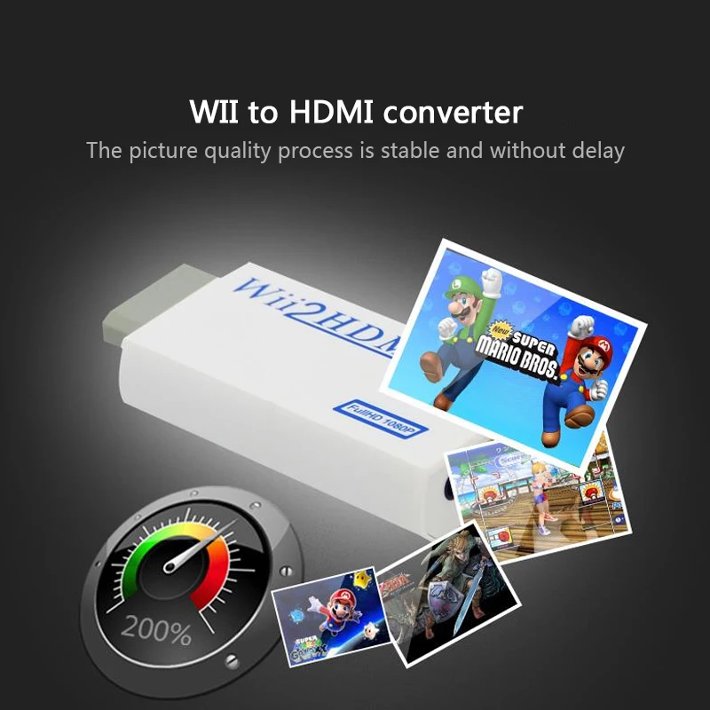 Для wii в HDMI конвертер адаптер Full HD 1080P wii 2HDMI конвертер 3,5 мм аудио для ПК HDTV монитор дисплей высокое качество