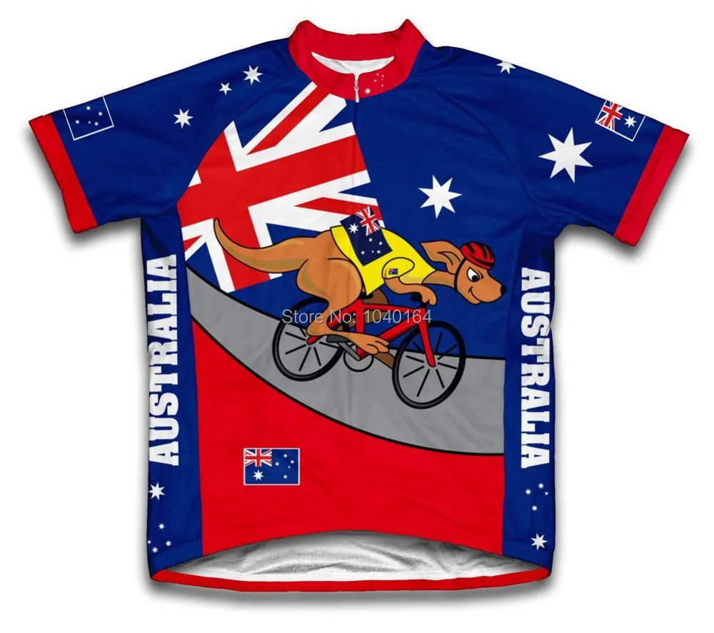 Australia Kangaroo Rider Boys Cycling Jersey Short Sleeve Quick Dry