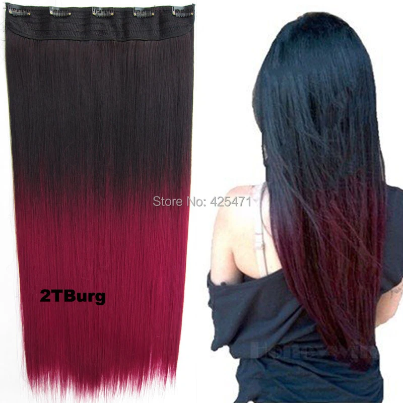 24 60cm Black To Burgundy Wine Red Ombre Dip Dye Straight Full Burgundy Wine Red Ombre Dip Dye