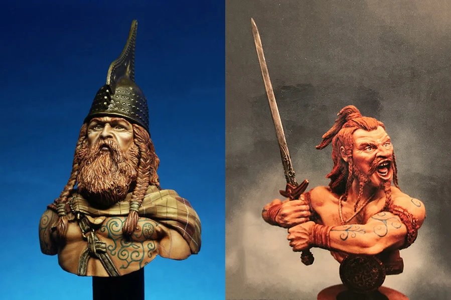 

Assembly Unpainted Scale 1/10 Warrior of the ancient man include 2 Historical toy Resin Model Miniature Kit