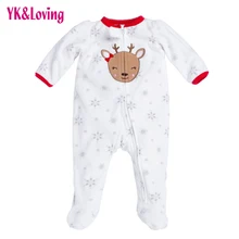Newborn Thicken Warm Romper Boy/Girl Christmas Deer Long Sleeve Overalls Baby Autumn/Winter Jumpsuit One-pieces Infantil Clothes