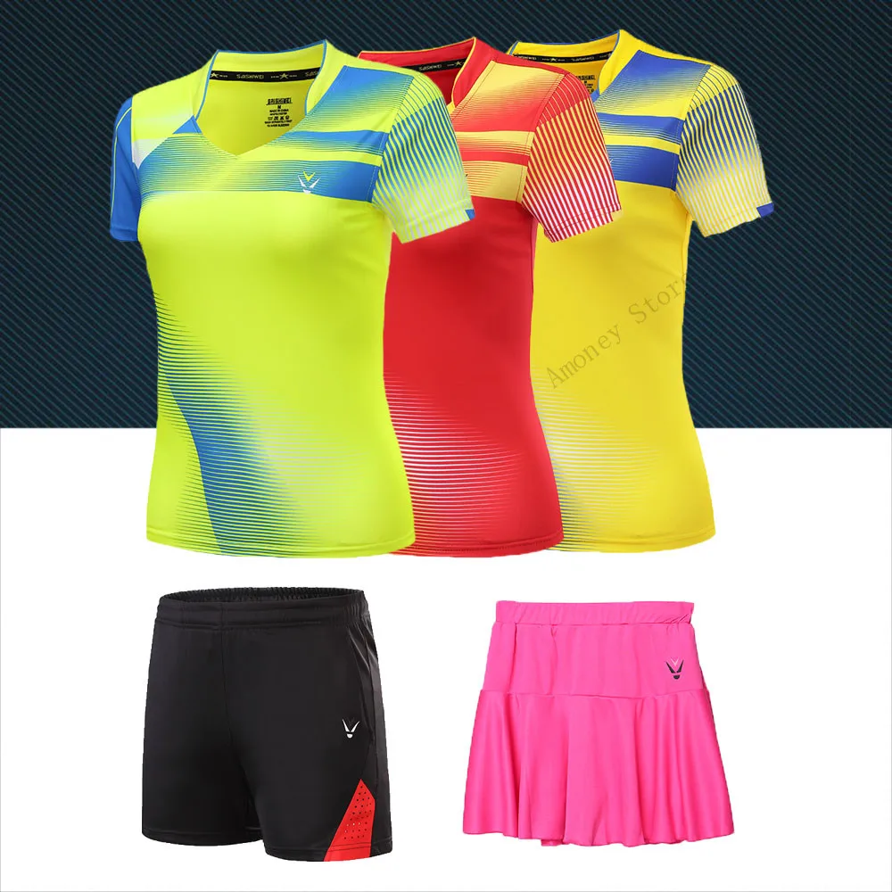 Camisa + Shorts Saias de Tênis Terno do Esporte Adsmoney Homens Mulheres Conjunto Roupas Badminton Execução Yoga Gym Workout Fitness Crianças –