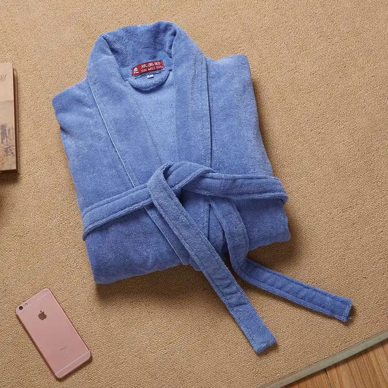 Winter Cotton Towel Fleece Men Bathrobe Thick long soft Robe Male Long Leeve Plus Size XXL Sleepwear Mens Robe Bathrobe White