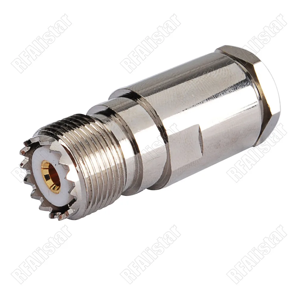 UHF Jack SO239 Female Straight RF Connector Clamp for RG5 RG6 LMR300 5D-FB Coaxial Cable Brass | Обустройство дома
