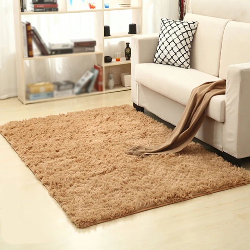 

Fluffy Rugs Anti-Skid Shaggy Area Dining Room Home Bedroom Carpet Floor Mat
