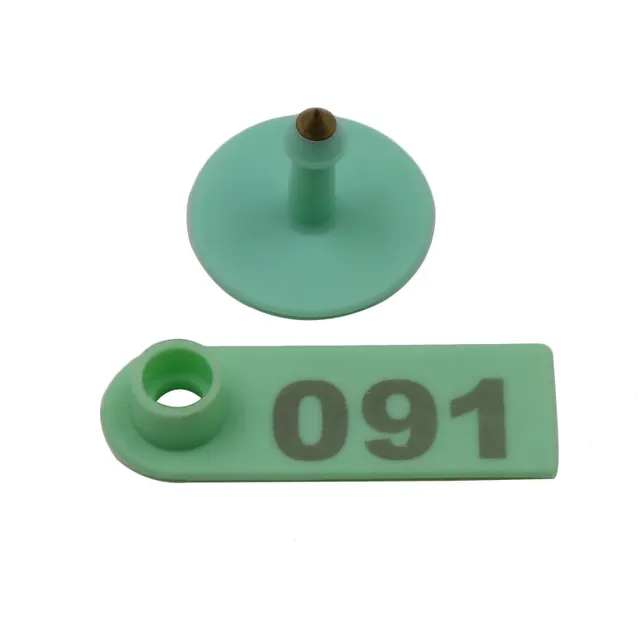 100 Set Sheep Ear Tag Signs With The Word Ear Laser Typing Copper Head Earrings Farm Animal Quality Plastic Identification Card 4