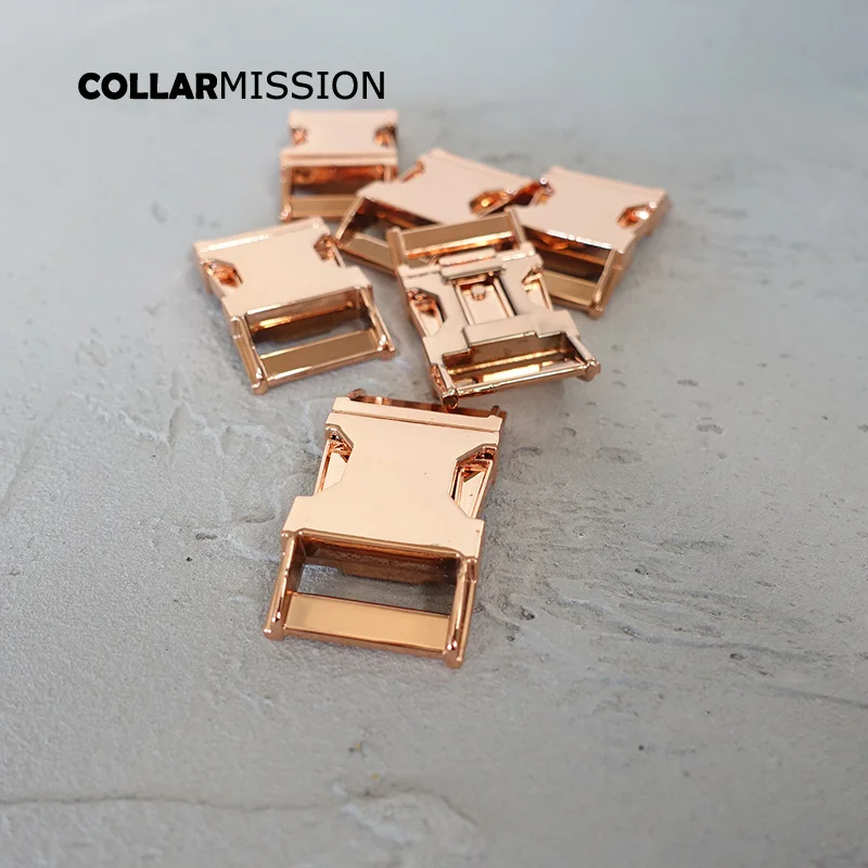 

20pcs/lot slider curved side release buckles for 25mm dog collars bags DIY accessorie high quality plated metal buckle CK25M