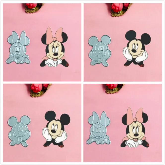 

Mickey Minnie love bow Metal Cut Dies Christmas Stencils For DIY Scrapbook Paper Card Decorative Craft Embossing Die Cuts