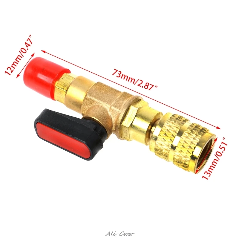 1/" Папа до 5/16" Мама R410A хладагент прямой шаровой клапан AC зарядка