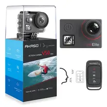 AKASO V50 Elite 4 K/60fps сенсорный экран WiFi Экшн-камера Голосовое управление EIS 40m Водонепроницаемая экшн-камера Sports со шлемом