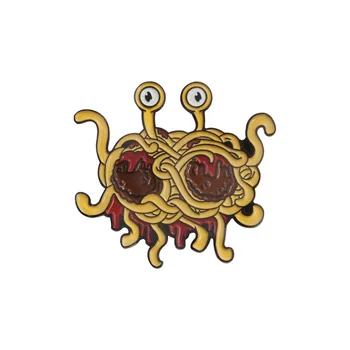 

FSM Metal Enamel Brooch Flying Spaghetti Monsterism Badge Pin Men's And Women's Trendy Costume Backpack Jewelry Accessories
