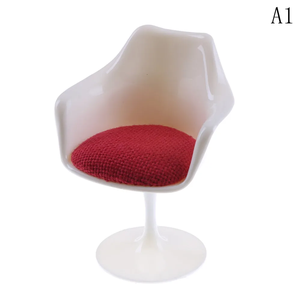 New Dolls Acce Classic 1:6 Scale Plastic Tulip Chair with Cushion Dollhouse Miniature Furniture Decor Toy for Doll House Kids New Dolls Acce Classic 1:6 Scale Plastic Tulip Chair with Cushion Dollhouse Miniature Furniture Decor Toy for Doll House Kids