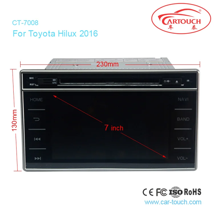 Sale HD CAR DVD GPS HEADUNIT NAVIGATION FOR Toyota Hilux 2015 2016 Free Camera 1