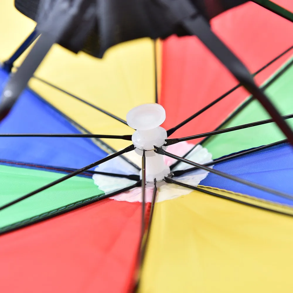 1 шт. горячий 21 дюймов Регулируемый предназначенный для носки на голове зонтик шляпа многоцветный для походов спорта рыбалки складной нейлоновый зонтик крышка 3 типа