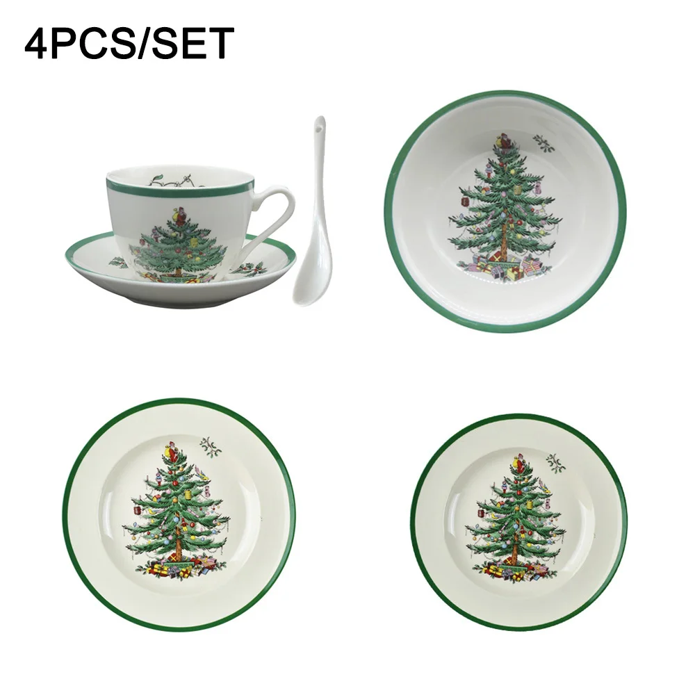  4 Pcs/set Christmas tree Dinnerware Set Western Cutlery Kitchen Food Tableware Dinner Set Christmas - 32970768796