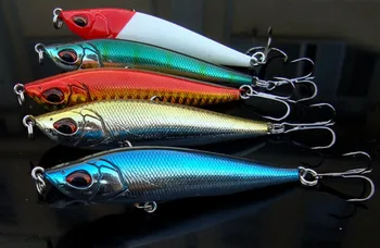 

5PCS Fish Sea fishing long shot Minnow Pencil Lure hook baits 8cm/15g