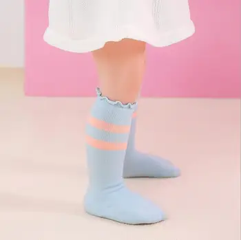 

10 Pairs Pack New baby socks cotton double bar boys girls kids socks tube loose leg socks